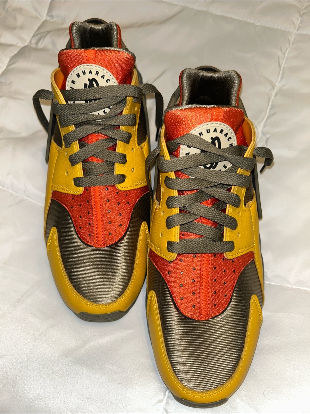 Nike Men’s Athletic Sneakers in Yellow, Red, and Brown